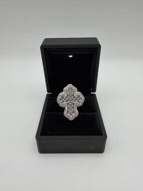 Iced Cross Statement Ring